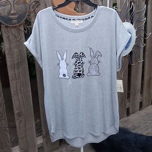 Woman's Easter Blouse. new With tags. Very good, stretch Gray.S.XXL